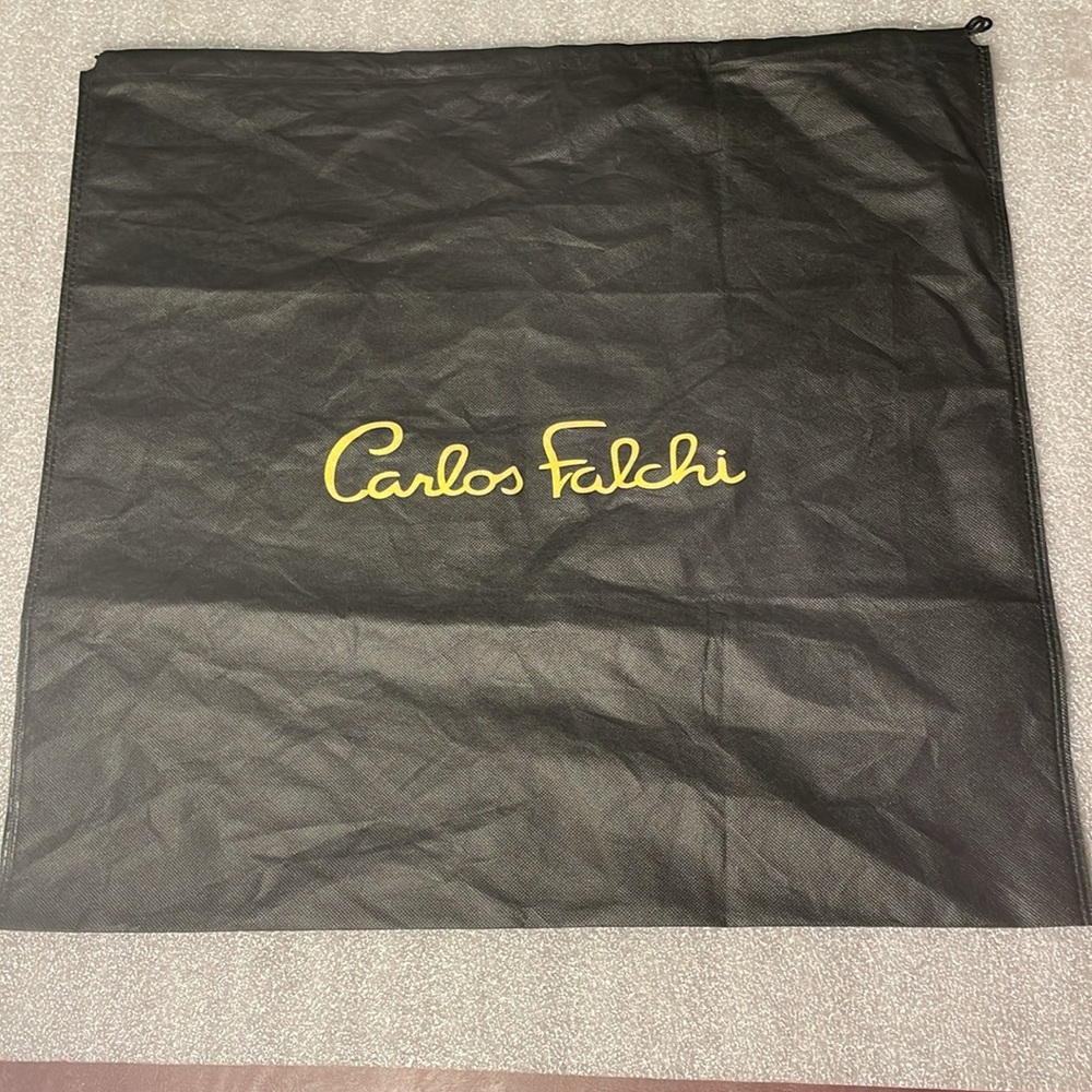 Carlos Falchi Large Black Handbag Dust Bag – 22”x 23"– Logo Script & Drawstring